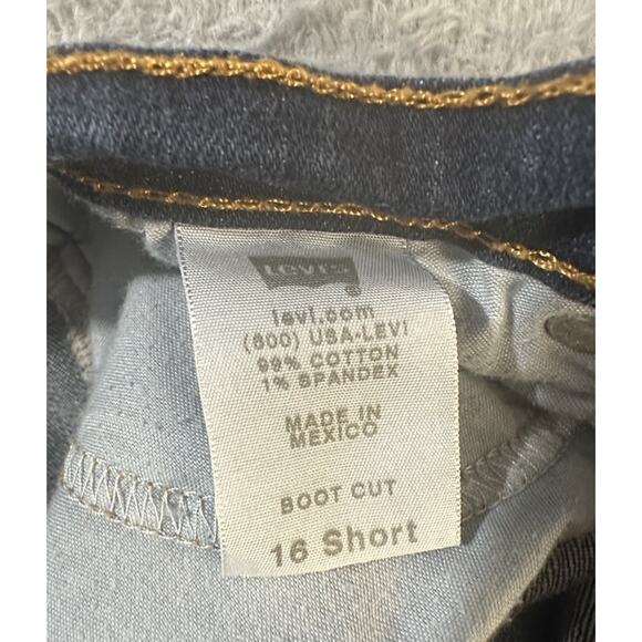 Levi’s Women’s 515 Bootcut Jeans Dark Wash Size 16 Short Mid Rise Stretch Denim - Picture 7 of 9